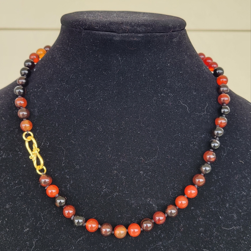 Autumnal Fire Agate Necklace - Picture 4 of 5